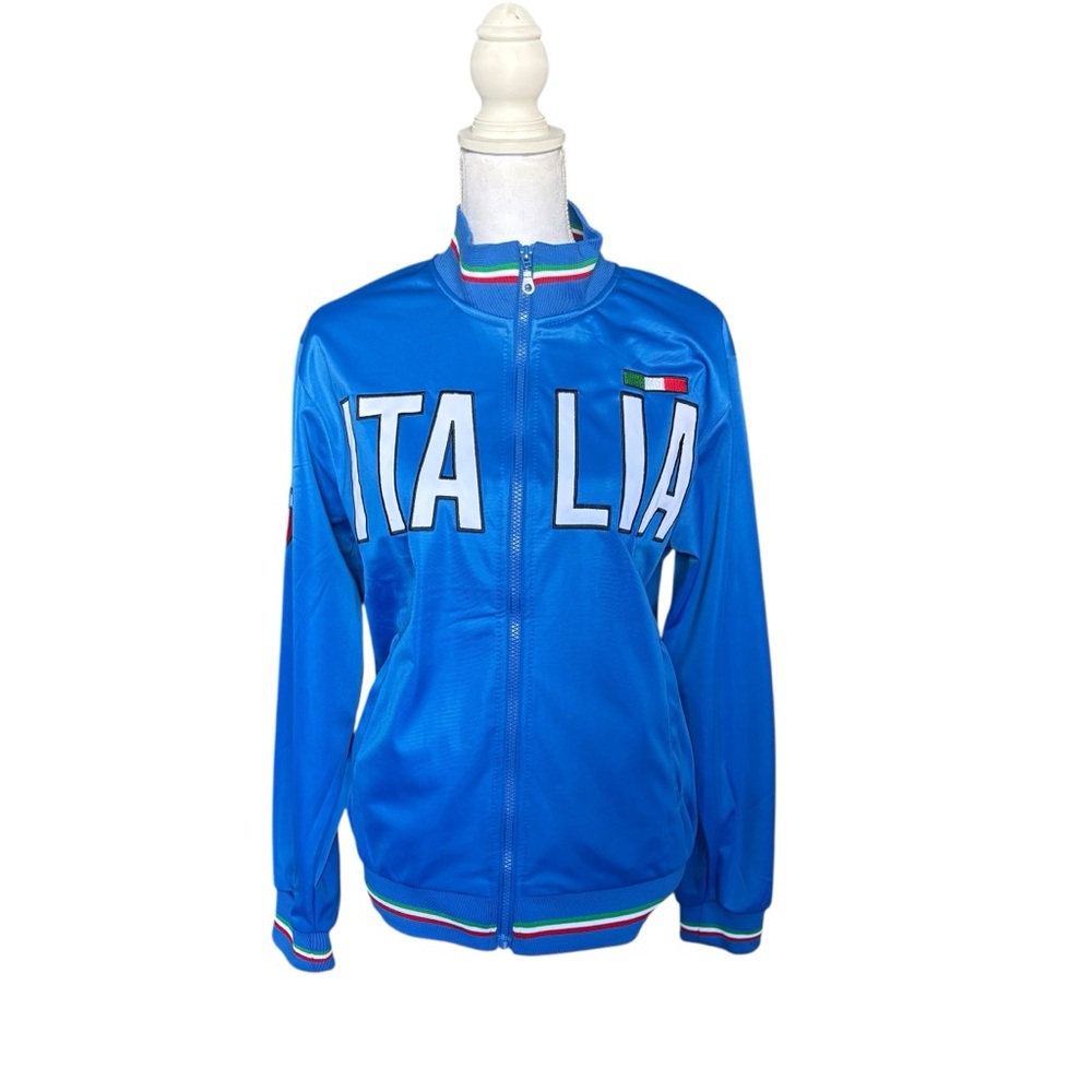 Italia Men’s Italy Track Jacket Blue Zip Up | Soccer Y2K | Size M